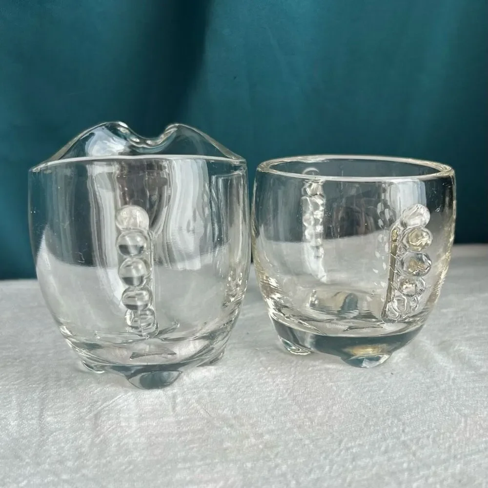 Vintage Paden City Vermilion Sugar & Creamer